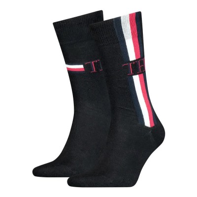 чорапи,мъжки,чорапи,tommy,hilfiger,iconic,stripe,classic,socks,2,pairs,black,(black)