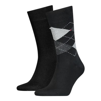 чорапи,мъжки,чорапи,tommy,hilfiger,check,classic,socks,2,pairs,black
