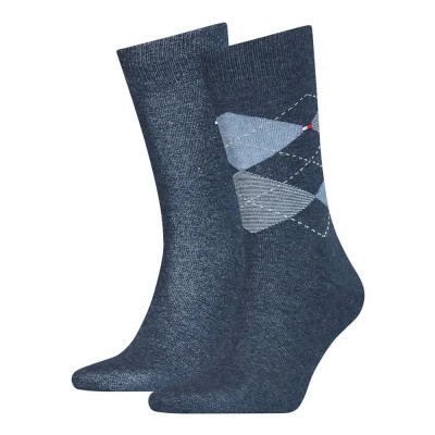 чорапи,мъжки,чорапи,tommy,hilfiger,check,classic,socks,2,pairs,jeans,(blue)
