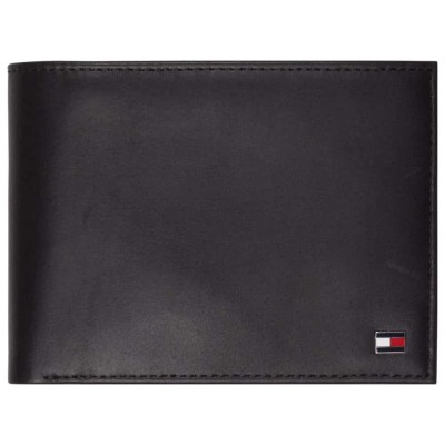 портфейли,и,портмонета,tommy,hilfiger,eton,flap,and,coin,pocket,leather,wallet,black