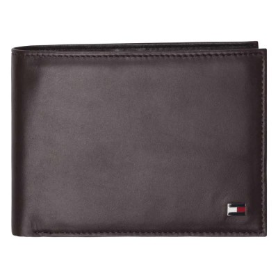 портфейли,и,портмонета,tommy,hilfiger,eton,flap,and,coin,pocket,leather,wallet,brown