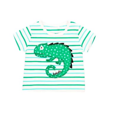 тениска,детски,тениски,boboli,knit,short,sleeve,t,shirt,stripes,(green)