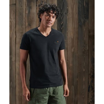 тениска,мъжки,тениски,superdry,orange,label,classic,short,sleeve,v,neck,t,shirt,black,(black)