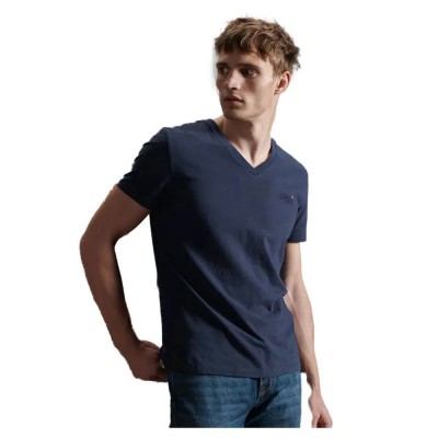 тениска,мъжки,тениски,superdry,orange,label,classic,short,sleeve,v,neck,t,shirt,rich,navy,(blue)
