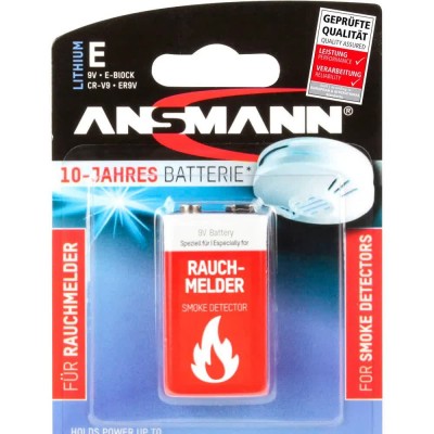 батерии,ansmann,1,lithium,9v,block,smoke,detector,batteries,red,(red)