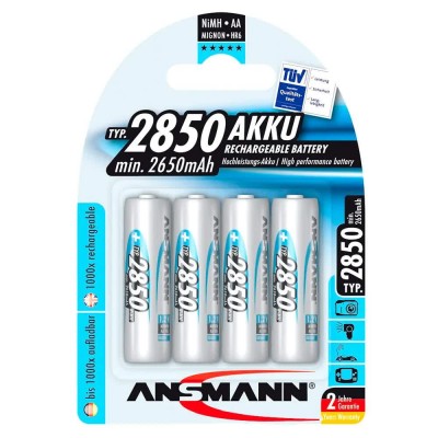 батерии,ansmann,1x4,nimh,2850,mignon,2650mah,aa,rechargeable,battery,silver,(silver)