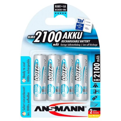 батерии,ansmann,1x4,maxe,nimh,rechargeable,mignon,aa,5035052,batteries,2100mah,silver,(silver)