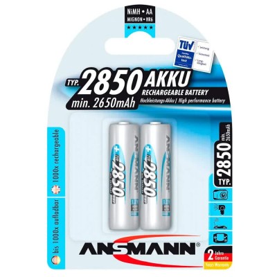 батерии,ansmann,1x2,nimh,2850,mignon,2650mah,aa,rechargeable,battery,silver