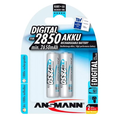 батерии,ansmann,1x2,nimh,rechargeable,2850,mignon,aa,digital,batteries,2650mah,silver,(silver)