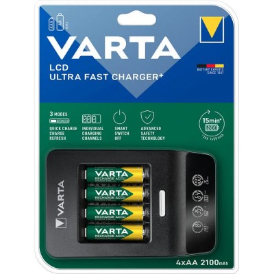 varta,lcd,ultra,fast,charger,with,4,batteries,aa12v,2100mah,black