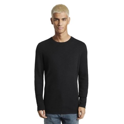 блуза,мъжки,пуловери,tom,tailor,structured,sweater,black,(black)