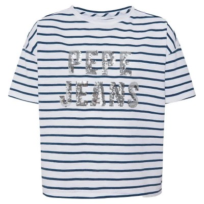 тениска,детски,тениски,pepe,jeans,nieves,short,sleeve,t,shirt,white,blue,(ocean)