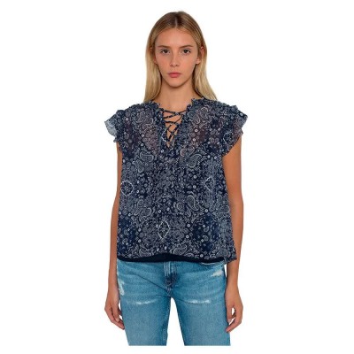 риза,с,къс,ръкав,дамски,ризи,мъжки,ризи,pepe,jeans,letizias,short,sleeve,shirt,blue,(multi)