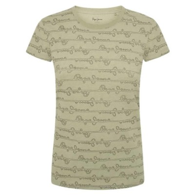 тениска,дамски,тениски,pepe,jeans,cecile,short,sleeve,t,shirt,green,(off,white)