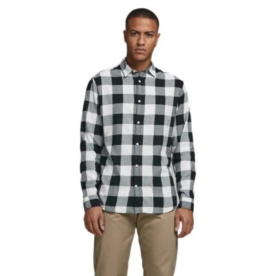 риза,с,дълъг,ръкав,мъжки,ризи,jack,&,jones,gingham,twill,long,sleeve,shirt,whisper,white,slim,fit,(white)