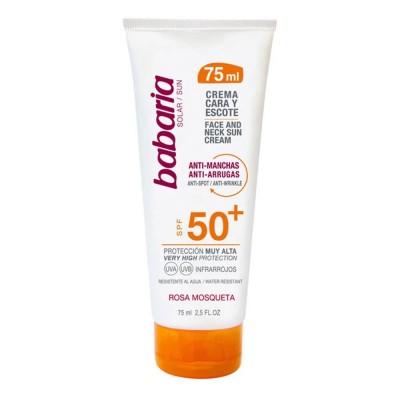 козметика,за,защита,от,слънце,babaria,face&neck,sun,cream,anti,spot,anti,wrinkle,spf50+,75ml,protector,white,(white)