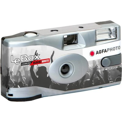 други,аксесоари,agfa,lebox,36,disposable,camera,grey,(black,white)