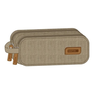 канцеларски,принадлежности,safta,sand,double,pencil,case,beige,(sand)