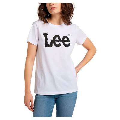 тениска,дамски,тениски,lee,logo,short,sleeve,t,shirt,white