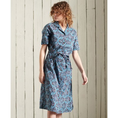 дамска,рокля,дамски,поли,и,рокли,superdry,printed,dress,blue