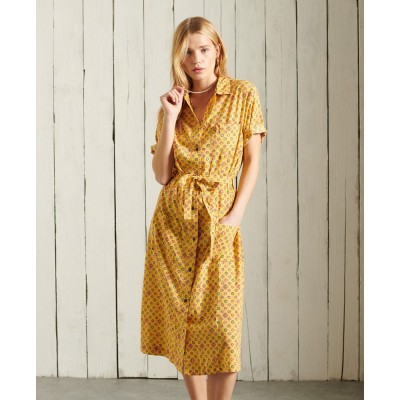 дамска,рокля,дамски,поли,и,рокли,superdry,printed,dress,orange