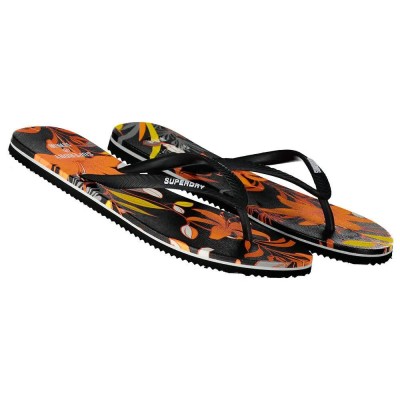 джапанки,дамски,сандали,и,чехли,superdry,classic,vintage,flip,flops,orange,black,(black,lillies)