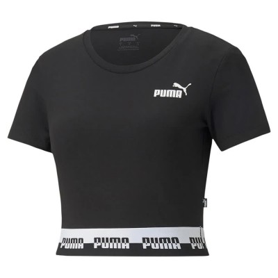 фланелка,с,къс,ръкав,дамски,топове,puma,amplified,slim,short,sleeve,top,black,(puma,black)
