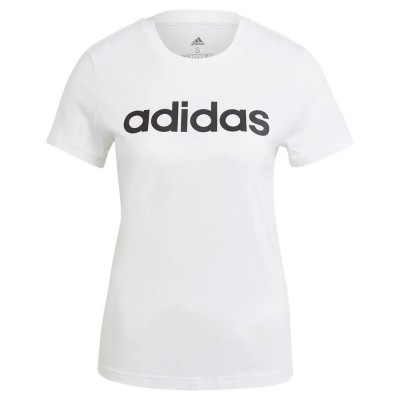 тениска,дамски,тениски,adidas,essentials,slim,logo,short,sleeve,t,shirt,white,black,(white)