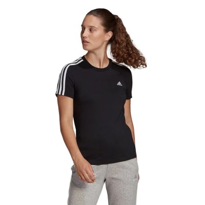 тениска,дамски,тениски,adidas,essentials,slim,3,stripes,short,sleeve,t,shirt,black,(black,white)