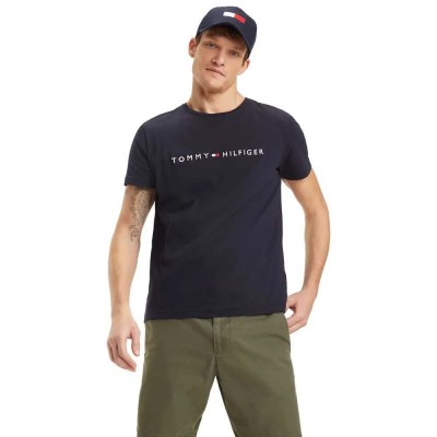 тениска,мъжки,тениски,tommy,hilfiger,logo,short,sleeve,t,shirt,sky,captain,(blue)