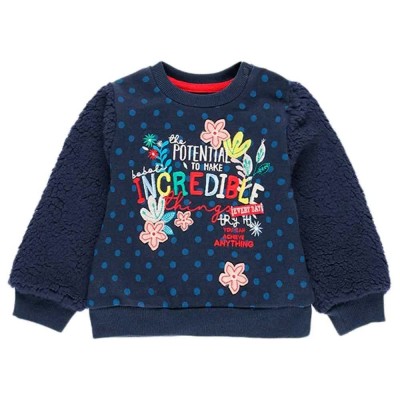 поларена,блуза,детски,блузи,boboli,fleece,floral,sweatshirt,blue,(navy)