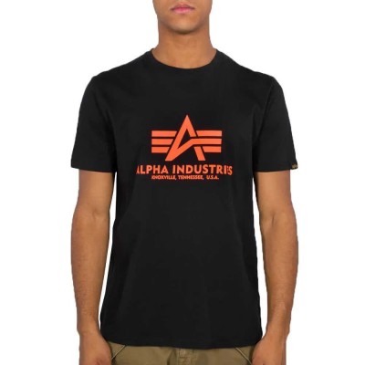 тениска,мъжки,тениски,дамски,тениски,alpha,industries,basic,neon,print,short,sleeve,t,shirt,black,(black,neon,orange)