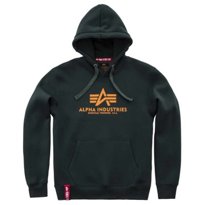 суичър,мъжки,пуловери,alpha,industries,basic,hoodie,dark,petrol,(green)