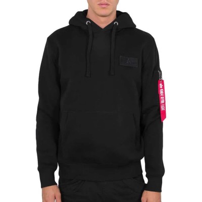 суичър,мъжки,пуловери,alpha,industries,red,stripe,hoodie,black