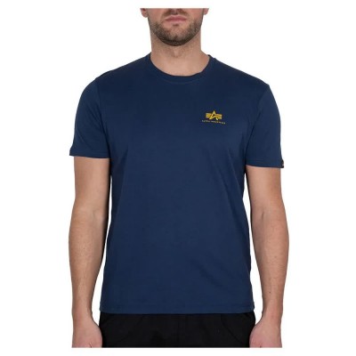 тениска,мъжки,тениски,alpha,industries,basic,small,logo,short,sleeve,t,shirt,new,navy,(blue)