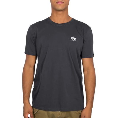 тениска,мъжки,тениски,alpha,industries,basic,small,logo,short,sleeve,t,shirt,iron,grey,(grey)