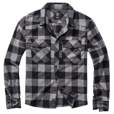 карирана,риза,мъжки,ризи,brandit,check,long,sleeve,shirt,black,charcoal,(black,grey)