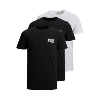 тениска,мъжки,тениски,jack,&,jones,corp,logo,3,pack,short,sleeve,t,shirt,black,pack,1,black,1,navy,1,white,(white,blue,black)