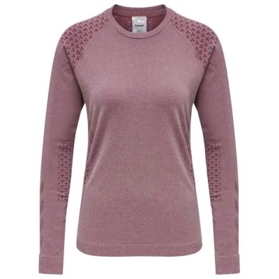 тениска,дамски,тениски,hummel,ci,seamless,long,sleeve,t,shirt,pink,(nocturne,melange)