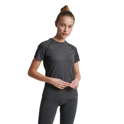 тениска,дамски,тениски,hummel,ci,seamless,short,sleeve,t,shirt,black,melange,(grey)