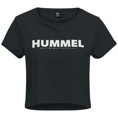 тениска,дамски,тениски,hummel,legacy,cropped,short,sleeve,t,shirt,black,(black)