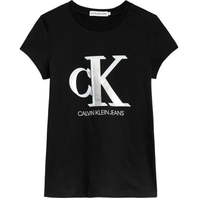 тениска,детски,тениски,calvin,klein,contrast,monogram,slim,short,sleeve,t,shirt,black,(ck,black)