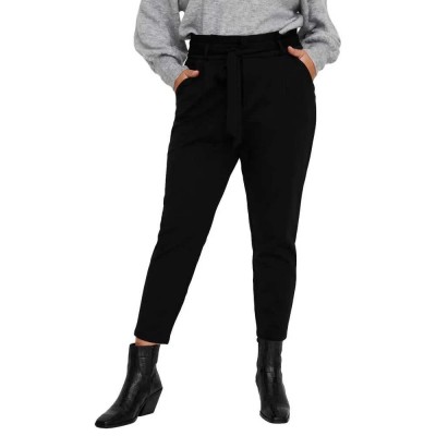 панталони,дамски,панталони,vero,moda,curve,eva,hr,loose,paperbag,curve,pants,black,(black)