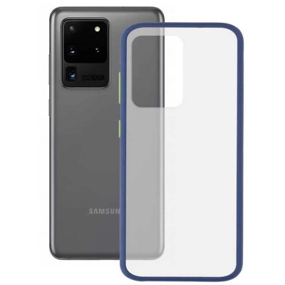 други,аксесоари,ksix,samsung,galaxy,s20,ultra,duo,soft,silicone,phone,case,clear,(blue)