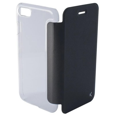 други,аксесоари,ksix,iphone,7,8,se,2020,silicone,phone,case,clear,black,(black)