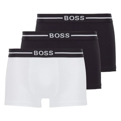 боксерки,мъжко,бельо,boss,organic,boxers,3,units,white,black,(black)