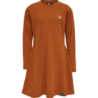рокля,дамски,поли,и,рокли,hummel,badisha,long,sleeve,dress,brown,(chocolate,truffle)
