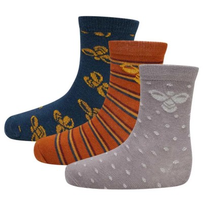 чорапи,детски,чорапи,hummel,alfie,long,socks,3,pairs,blue,coral,(grey)