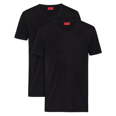 тениска,мъжки,тениски,hugo,short,sleeve,v,neck,t,shirt,black
