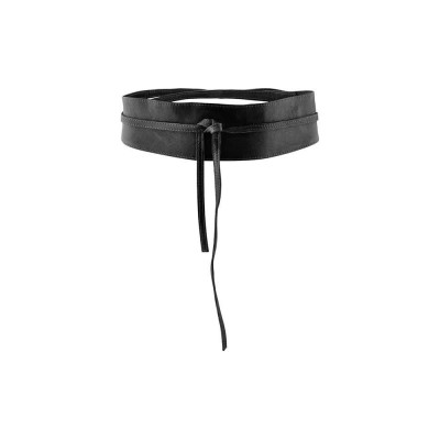 колан,колани,pieces,vibs,leather,tie,waist,belt,black,(black)